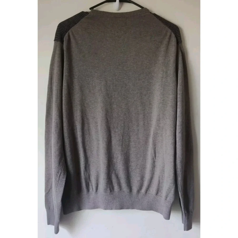 Banana Republic Men's Long Sleeve Glen Plaid Sweater Gray/Blue‎ Size Large
